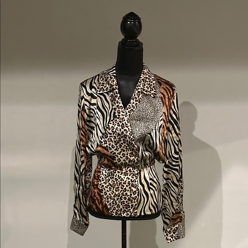 VINTAGE ESCADA Animal Print BLOUSE